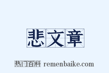 悲文章是什么意思的图片